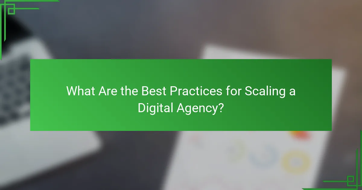 What Are the Best Practices for Scaling a Digital Agency?